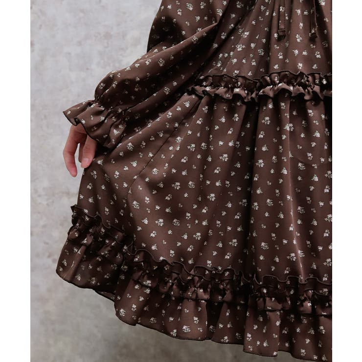 ギャザーフリル長袖ワンピース[品番：IGAW0006797]｜axes femme