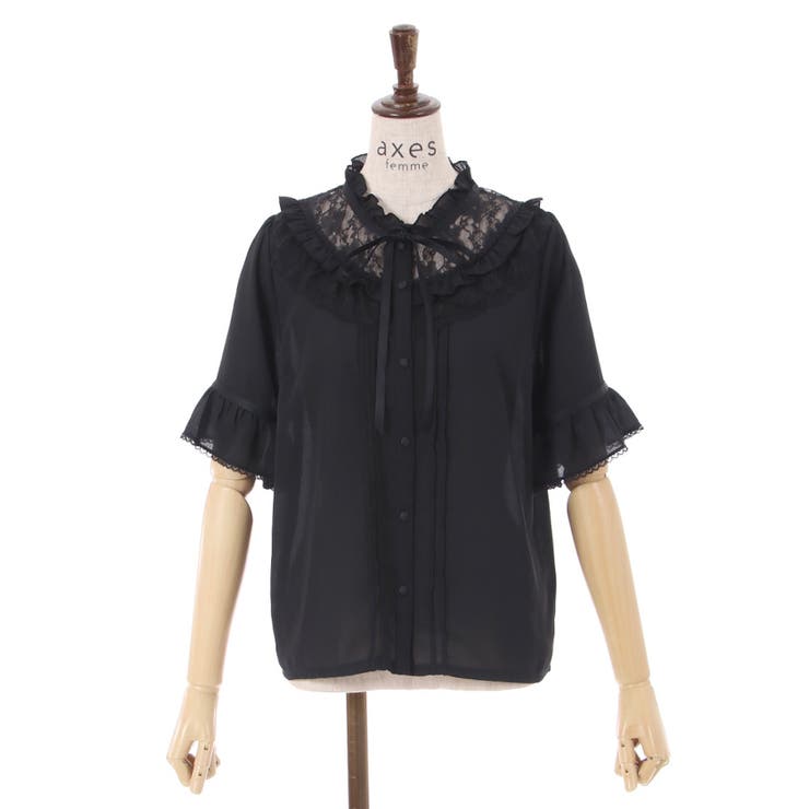 レースヨークブラウス[品番：IGAW0003666]｜axes femme（アクシーズ