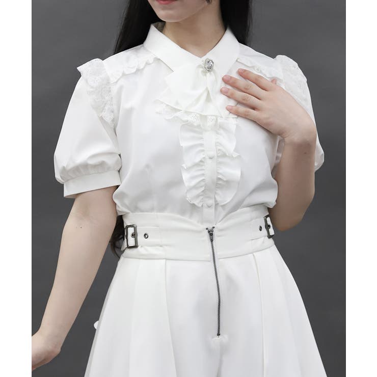 ジャボブローチ付ブラウス[品番：IGAW0006568]｜axes femme