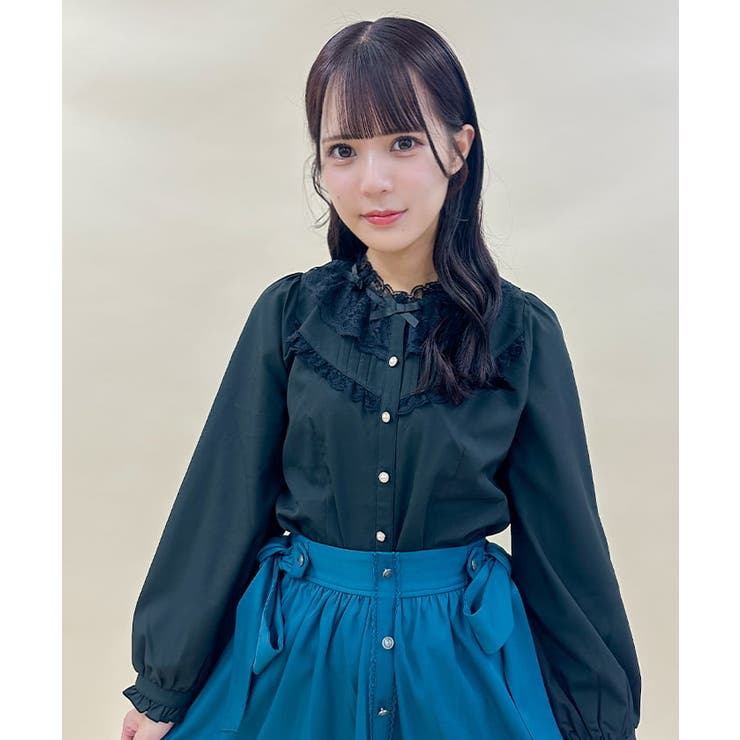 リボン襟フリルブラウス[品番：IGAW0005480]｜axes femme（アクシーズ