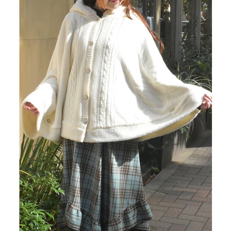 パール裏ボアニットポンチョ[品番：IGAW0007165]｜axes femme