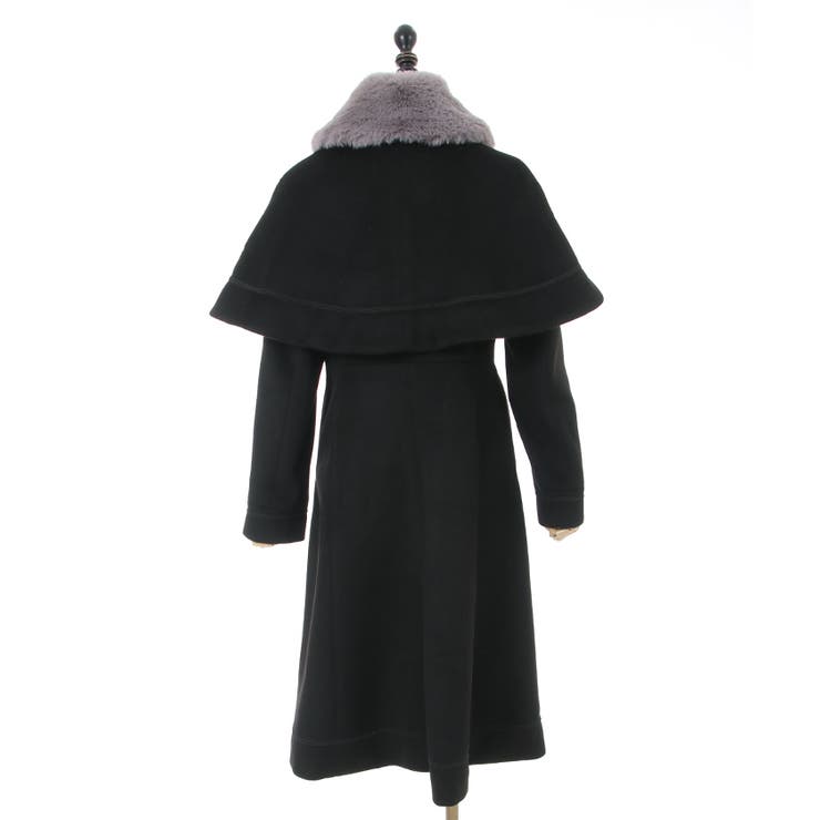 ファー襟付ケープロングコート[品番：IGAW0004046]｜axes femme
