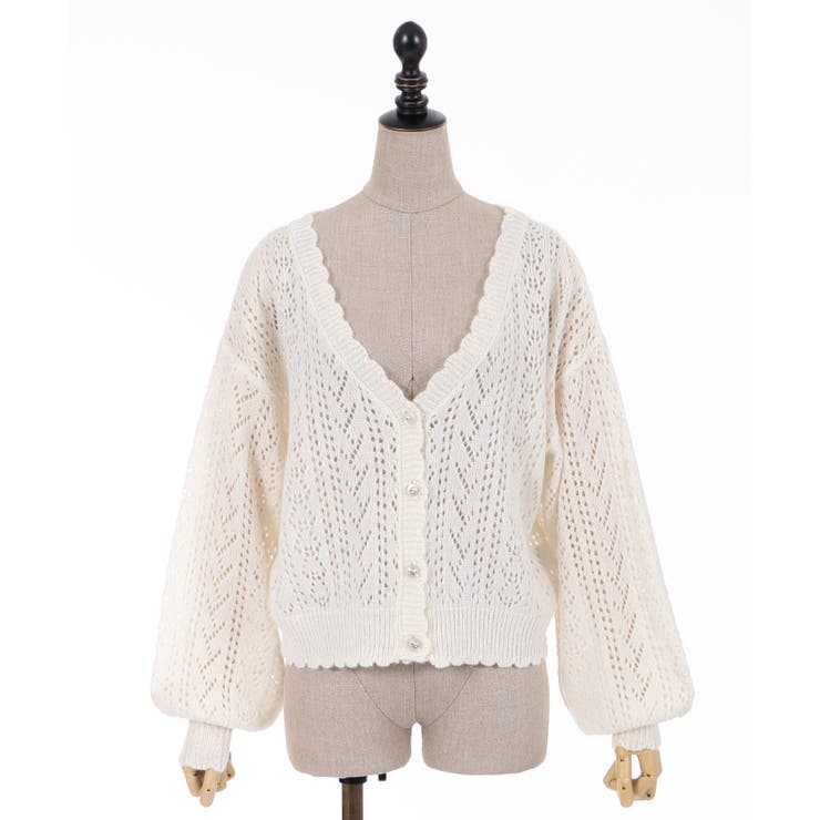 透かし編みモヘアニットCD[品番：IGAW0000666]｜axes femme