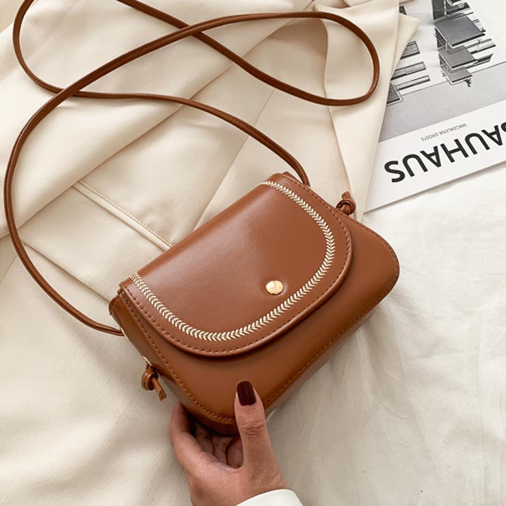 ヴィンテージ風 ステッチ ミニショルダーバッグ[品番：ADEW0003618