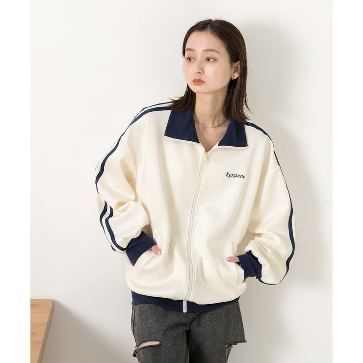 刺繍ロゴ・オーバーサイズ トラックジャケット[品番：ADEW0004326]｜ad