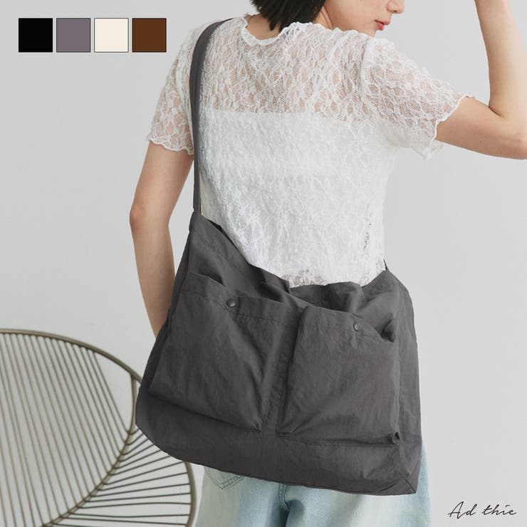 ポケット付き ショルダーバッグ[品番：ADEW0004638]｜ad thie