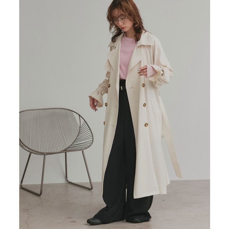 キャンディースリーブロングトレンチコート[品番：ADEW0003767]｜ad