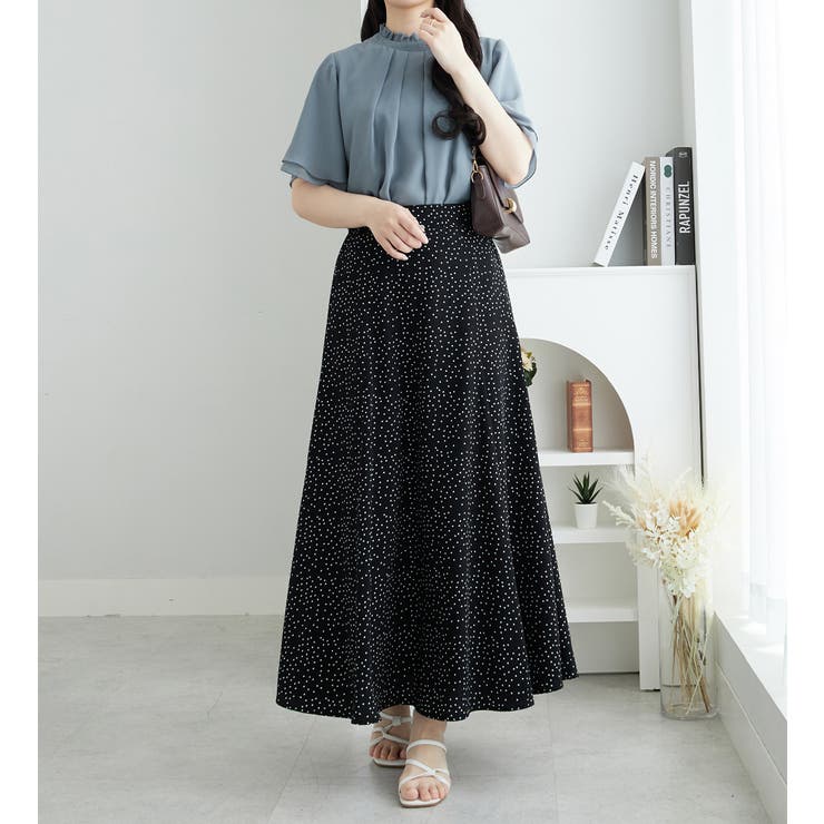 フリル衿シフォンタックブラウス（半袖）[品番：ATTW0007162]｜Viola e