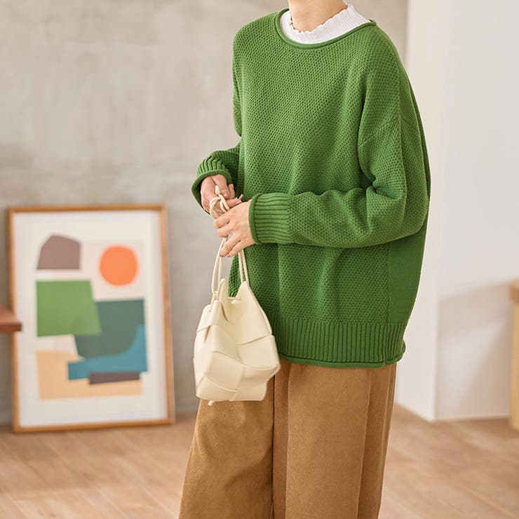 綿100％鹿の子編みゆるニット[品番：ATTW0007425]｜Viola e Viola