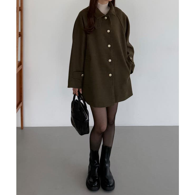 callautia ゴールドボタンミドルコート[品番：AMTW0012708]｜JUNOAH