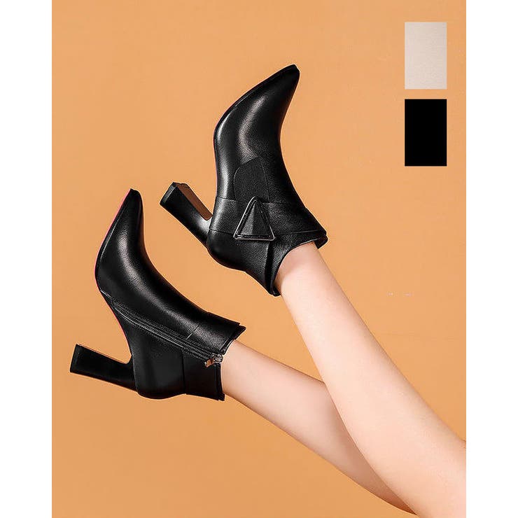 チャンキーヒール ブーティー 太ヒール[品番：AGCW0001194]｜SUNSHINE