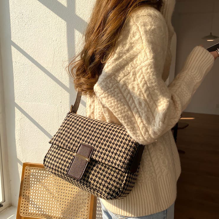 千鳥格子 千鳥柄 ショルダーバッグ[品番：AGCW0002498]｜SUNSHINE