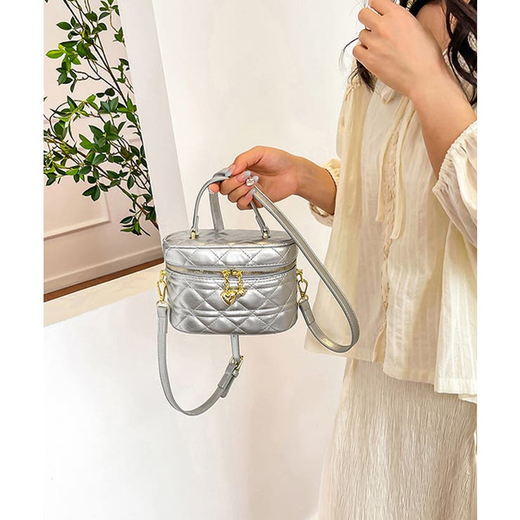 キルティング バニティバッグ 斜めがけ鞄[品番：AGCW0005818