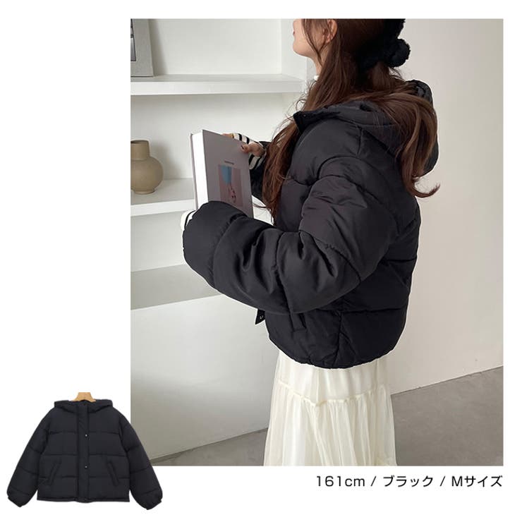 フード付き 中綿 フェイクダウンジャケット[品番：AZ000003602]｜andme