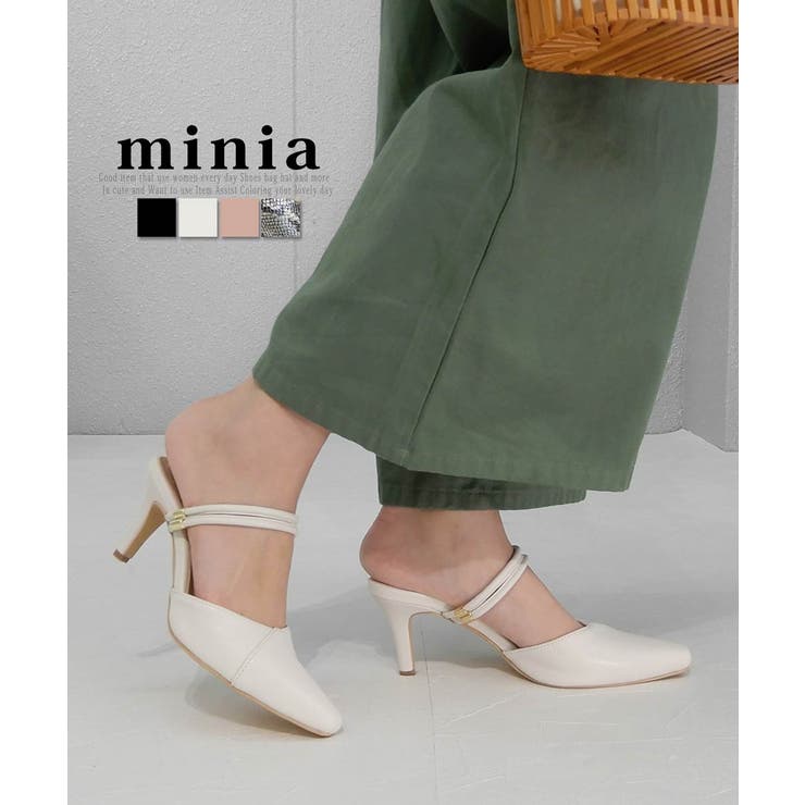 ポインテッド2WAYストラップミュール 7cmヒール minia[品番