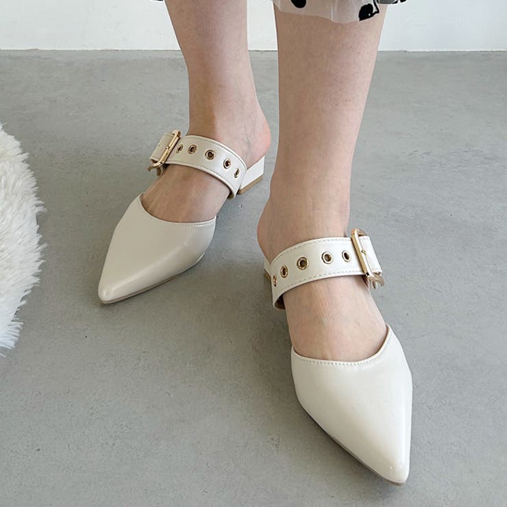 ポインテッドトゥ太ベルトミュール[品番：OUTW0000072]｜Outfitter lab