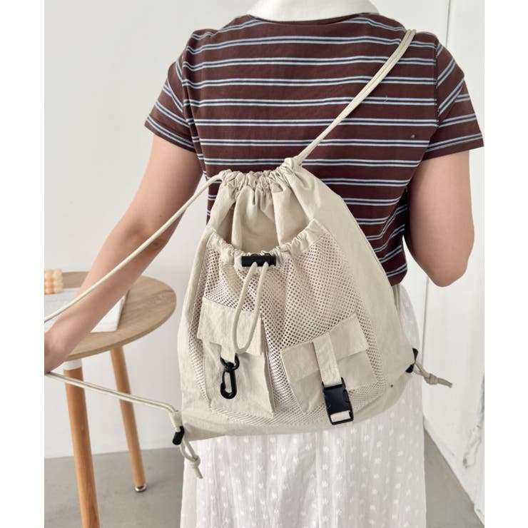ダブルポケットメッシュナップサック[品番：OUTW0000681]｜Outfitter
