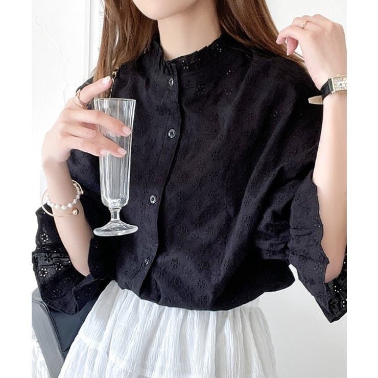 2way花柄刺繍ブラウス。[品番：WZ000003865]｜Classical Elf