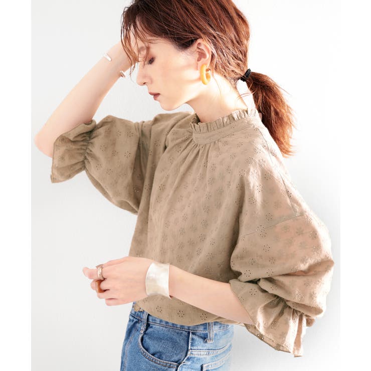 2way花柄刺繍ブラウス。[品番：WZ000003865]｜Classical Elf