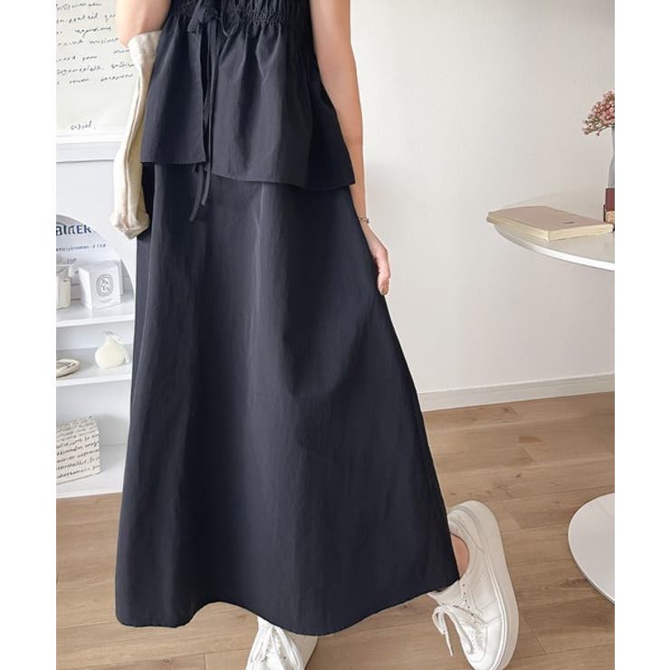 1枚で即、旬顔。フェイクレイヤードギャザーキャミワンピース[品番