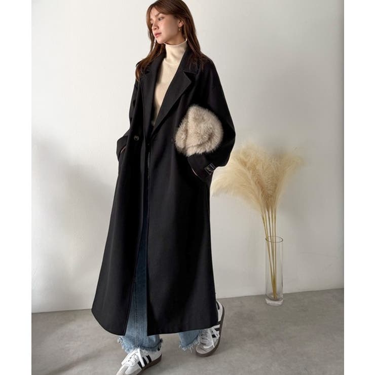 定番、レトロシルエット。ダブルテーラードロングコート[品番