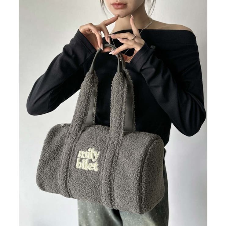 mily bilet】ふわもこ感がたまらない主役バッグ♪ロゴ刺繍