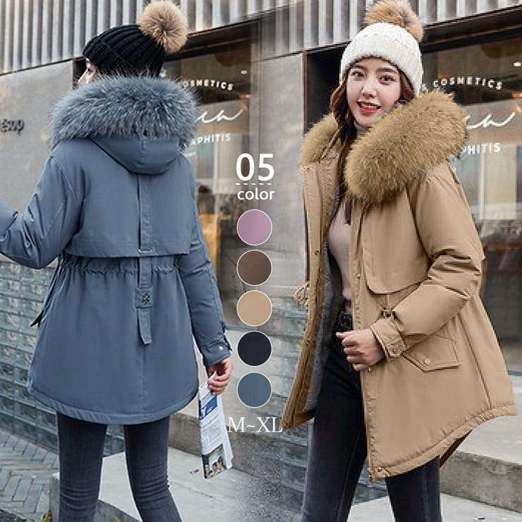 フェイクファー ボアコート モッズコート[品番：COCW0003578