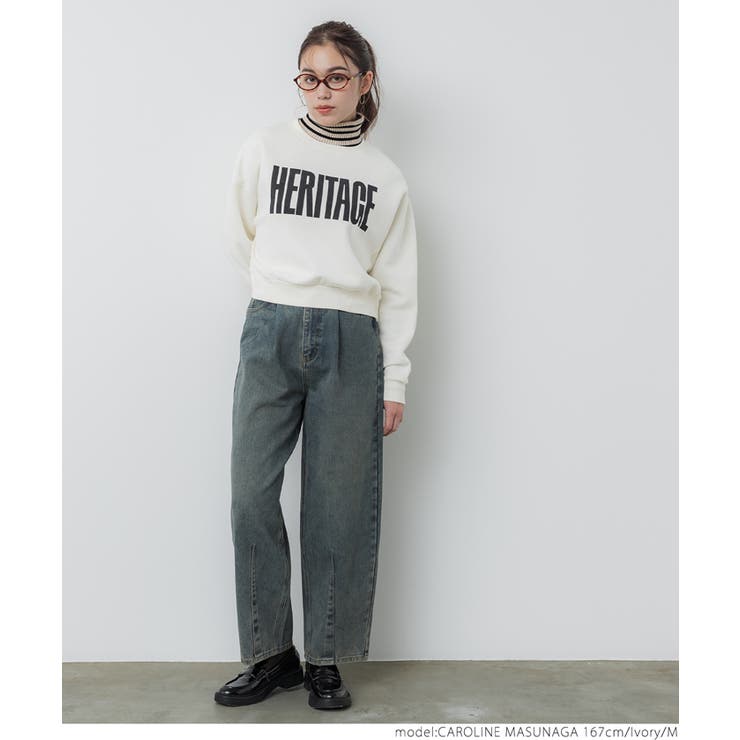 ポリエステルコットン裏起毛フロッキークロップドスウェットトップス