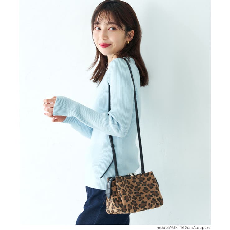 レオパード柄ハラコショルダーミニバッグ[品番：PA000013284]｜coca