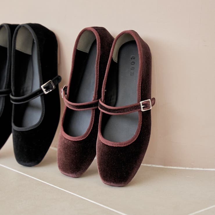 ベロアメリージェーンフラットシューズ[品番：COEW0007465]｜coen