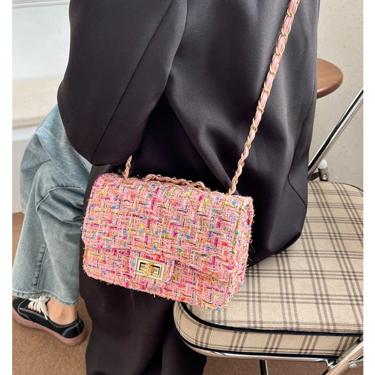 ツイード チェーン ミニ ショルダーバッグ レディース[品番