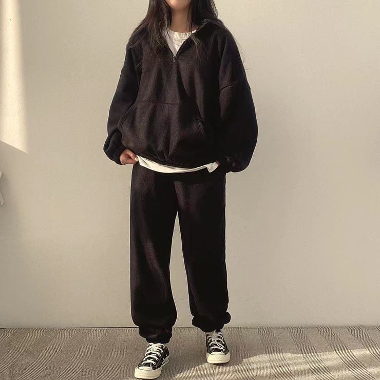 ハーフジップスウェット＆スウェットパンツ セットアップ[品番