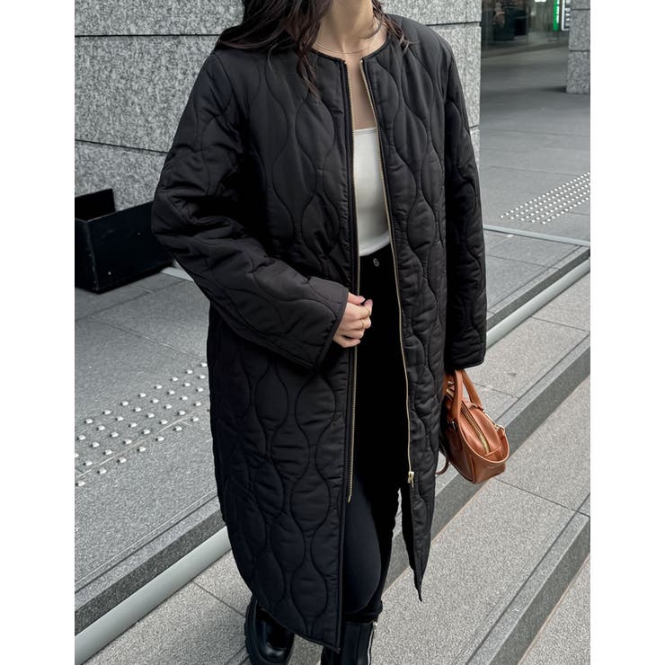 低身長 大きいサイズ有]リサイクルタフタ裏ボア軽量中綿キルティング