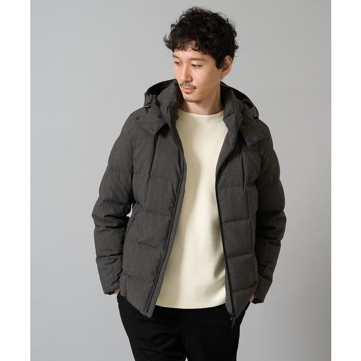 ダウン混率90%】デタッチャブルフードストレッチダウンブルゾン【軽量