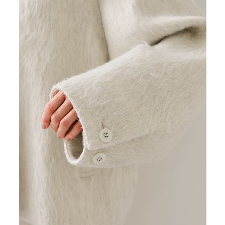 アウター総選挙1位】ビッグカラーモモンガシャギーショートコート[品番