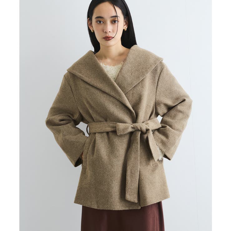 毛混ショールカラーコート[品番：VISW0040026]｜VIS （ビス ）の