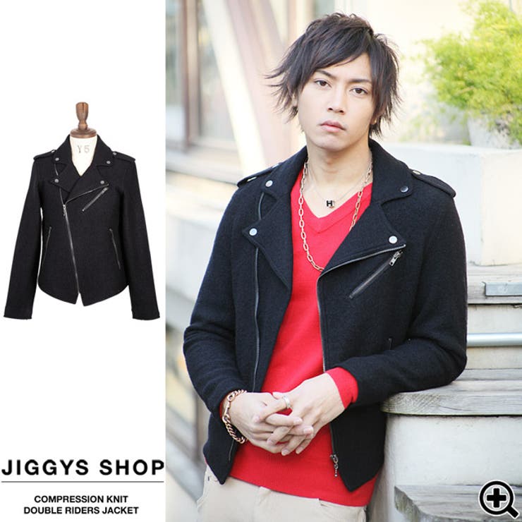 ◇圧縮ニットダブルライダースジャケット◇お兄系 Men s[品番