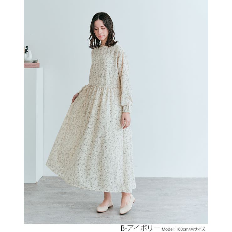 3way花柄シフォンワンピース 2サイズ 花柄ワンピース[品番