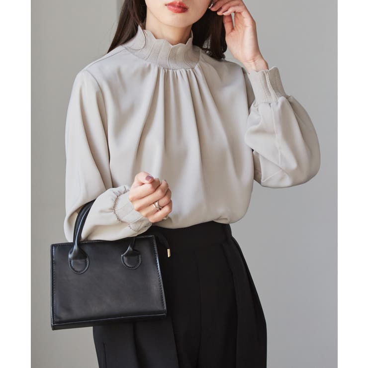 スカラップリブニット使いブラウス[品番：RANW0000006]｜RANAN（ラナン