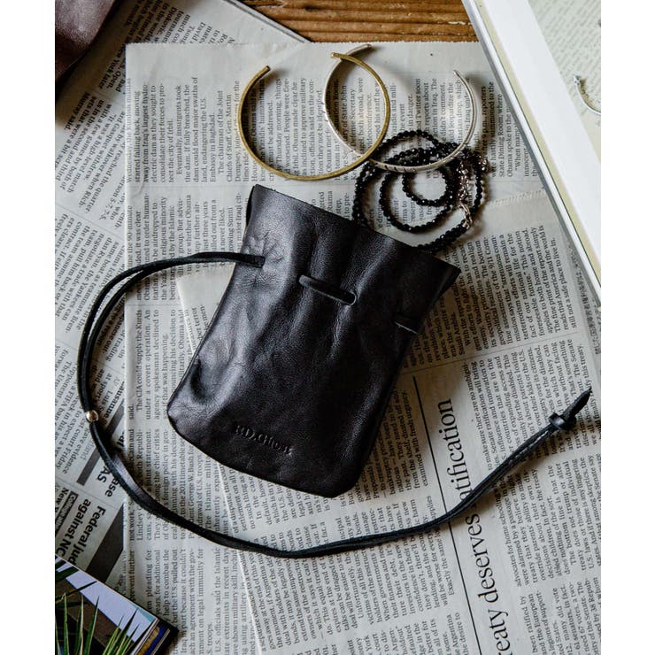 ポーチ 巾着袋 栃木レザー[品番：OE000007092]｜Rocky Monroe