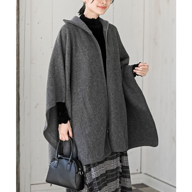 フロントZIP起毛ポンチョコート[品番：RPSW0004193]｜rps（アール