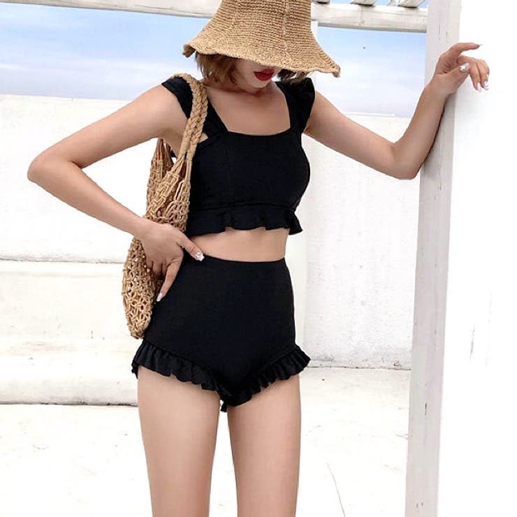 バックレースアップリボンフリルビキニスイムウェア 水着 夏[品番