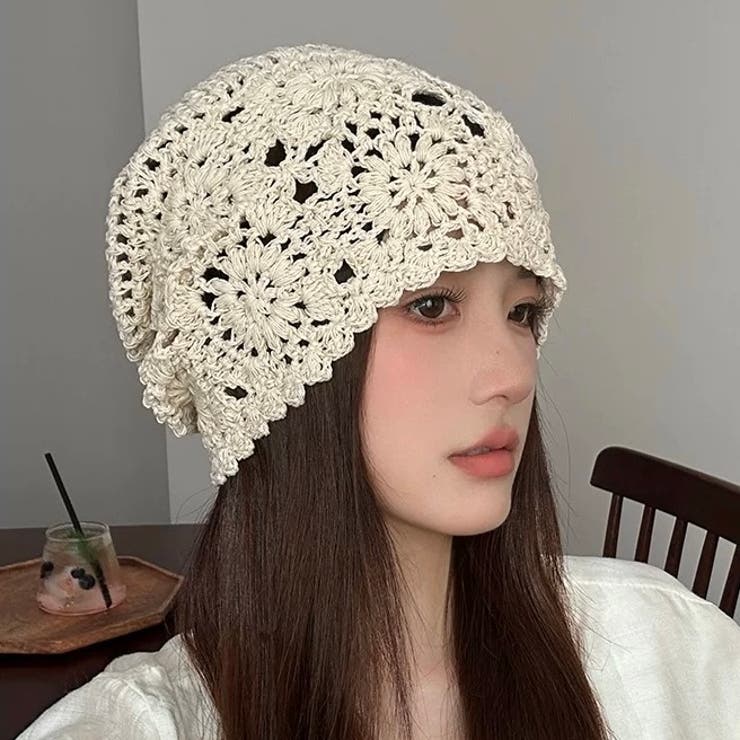 秋新作】クロシェ編みニット帽[品番：SHNW0011522]｜LADY LIKE