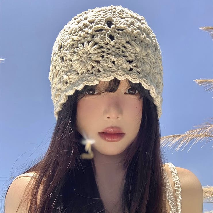 秋新作】クロシェ編みニット帽[品番：SHNW0011522]｜LADY LIKE