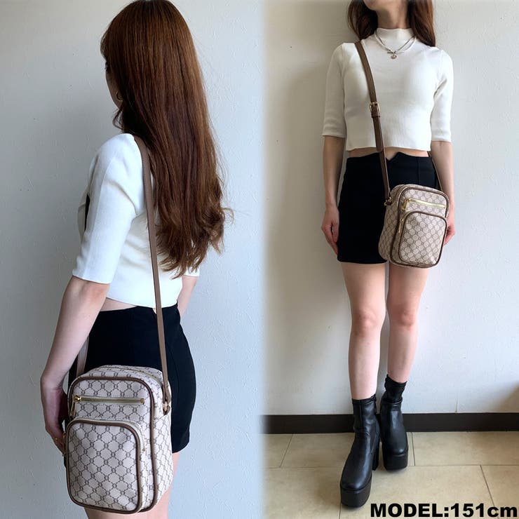 モノグラム柄ショルダーバッグ[品番：NHGW0002712]｜non-hedge