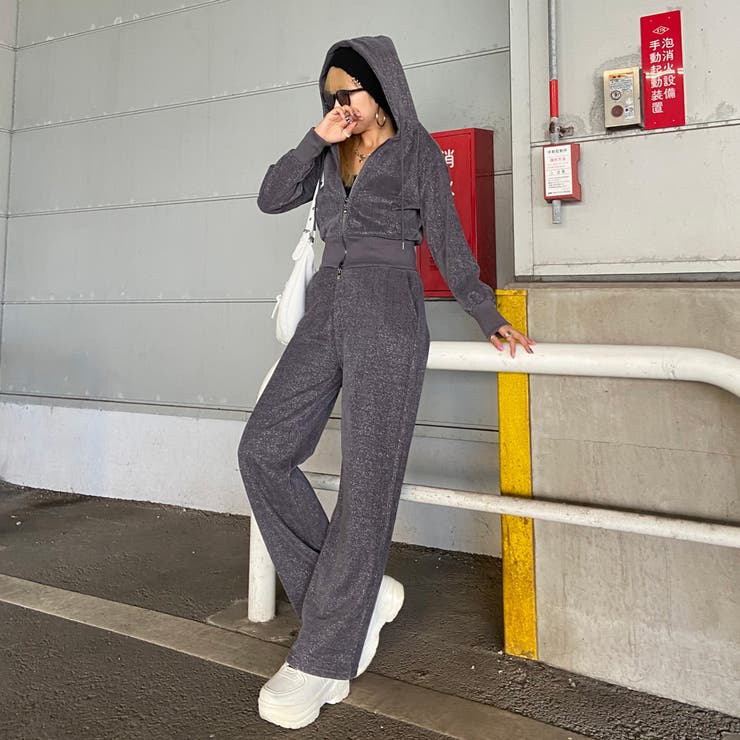 ラメZIPパーカー・パンツセットアップ[品番：NHGW0006095]｜non-hedge