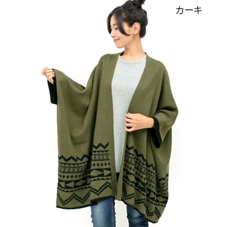 トップス チチカカ キカジャガードニットポンチョ[品番：TTKW0006080