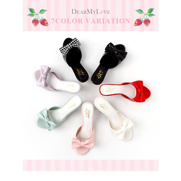 夢展望オリジナル!7cmヒールのリボンミュール|DML|PR|SW||][品番