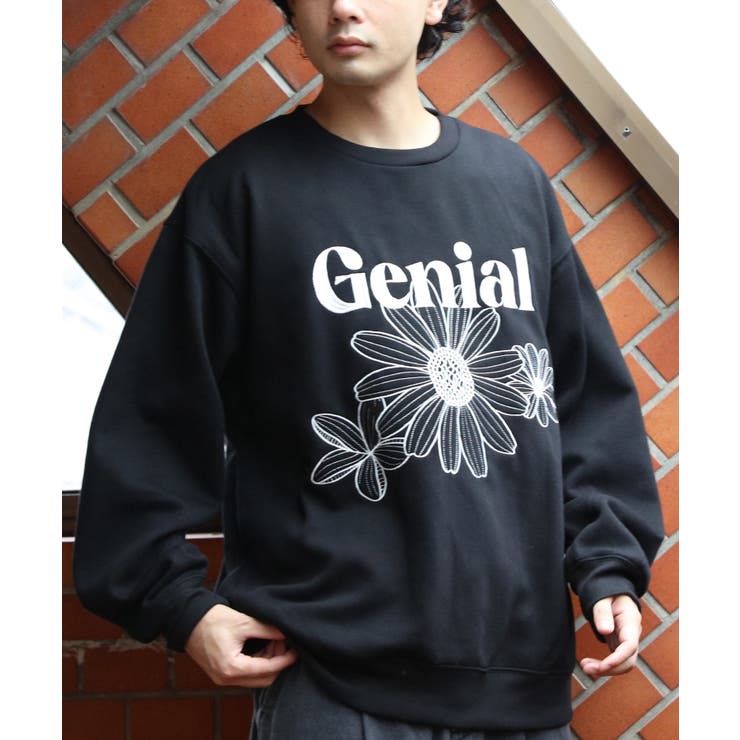 フラワー刺繍トレーナー メンズ スウェット レディース にも[品番