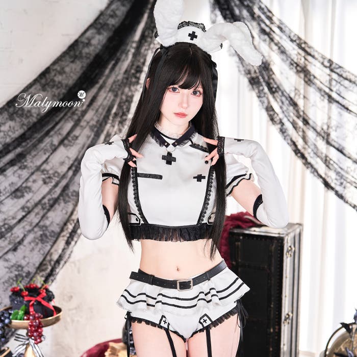 つくねコラボ】マシュマロホワイトバニーナースセットアップ